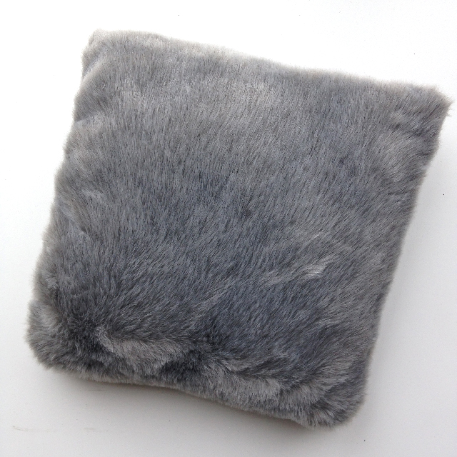 CUSHION, Faux Fur Grey